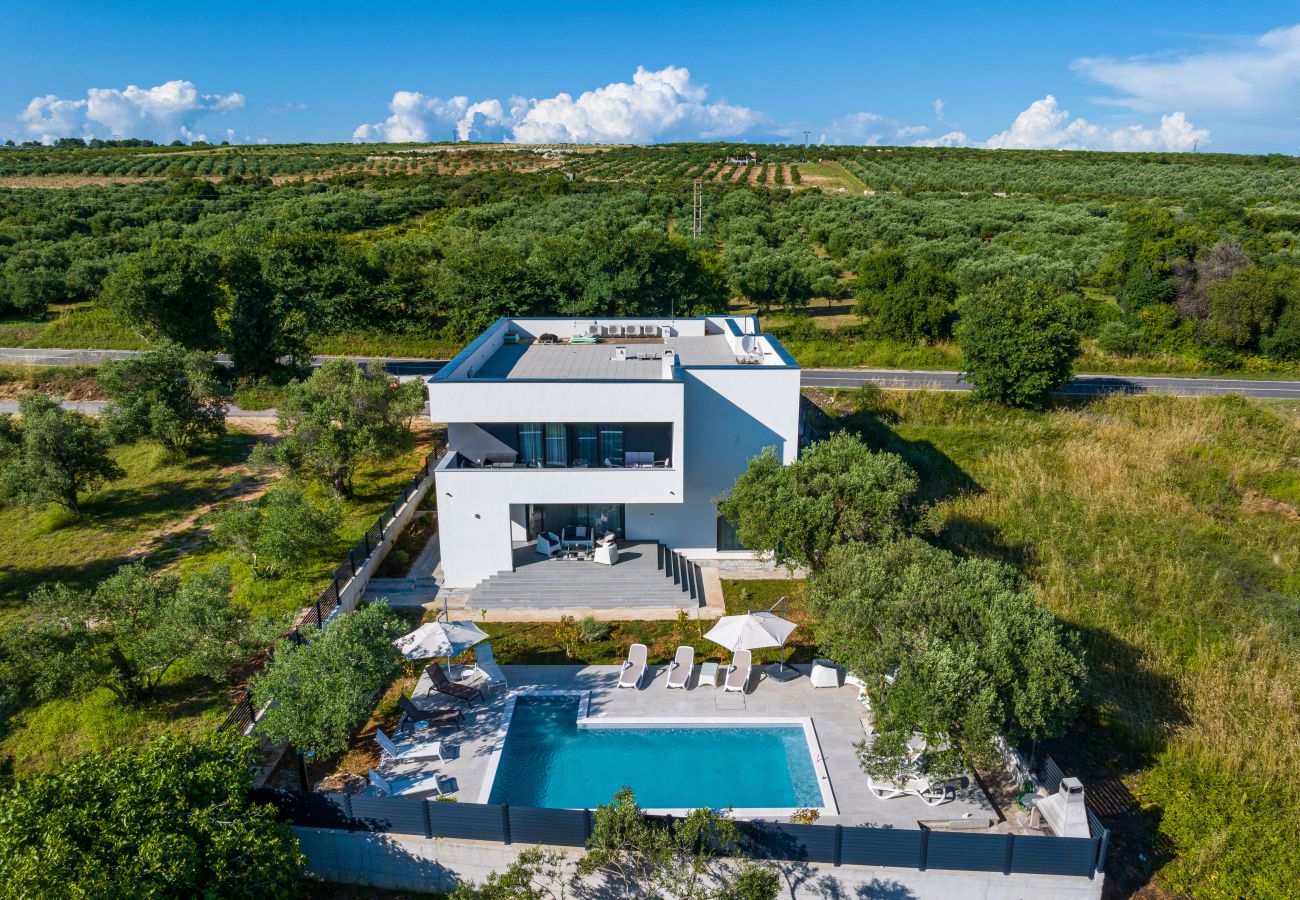 Ferienwohnung in Sveti Filip i Jakov - Apartment Vista Mare 1 mit beheiztem Pool