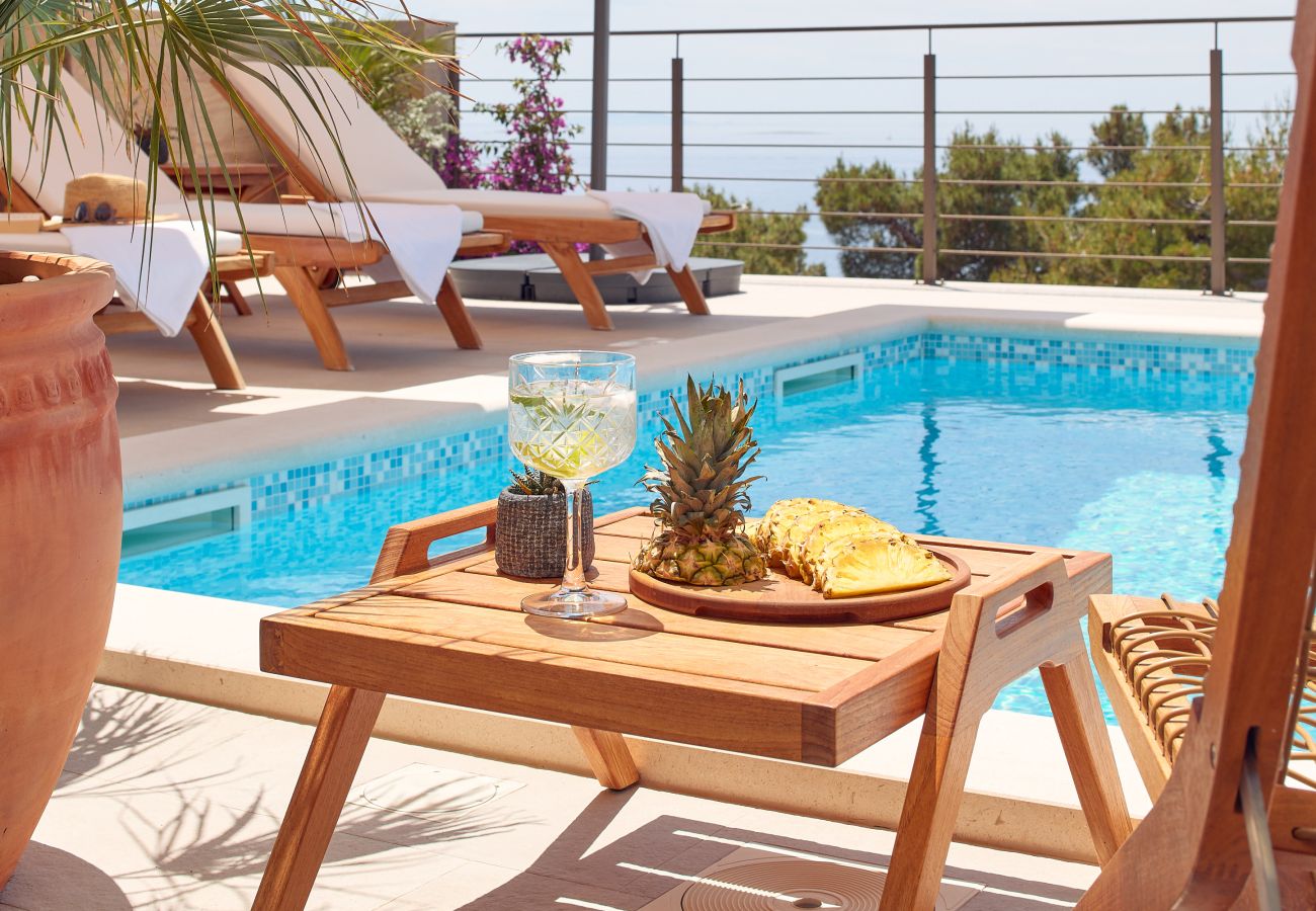 Villa in Sveta Nedjelja - Villa Bianca Hvar mit wunderschönem Meerblick