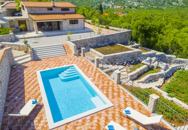 Villa/Dettached house in Duge Njive - Rustic Villa Fragola with heated pool